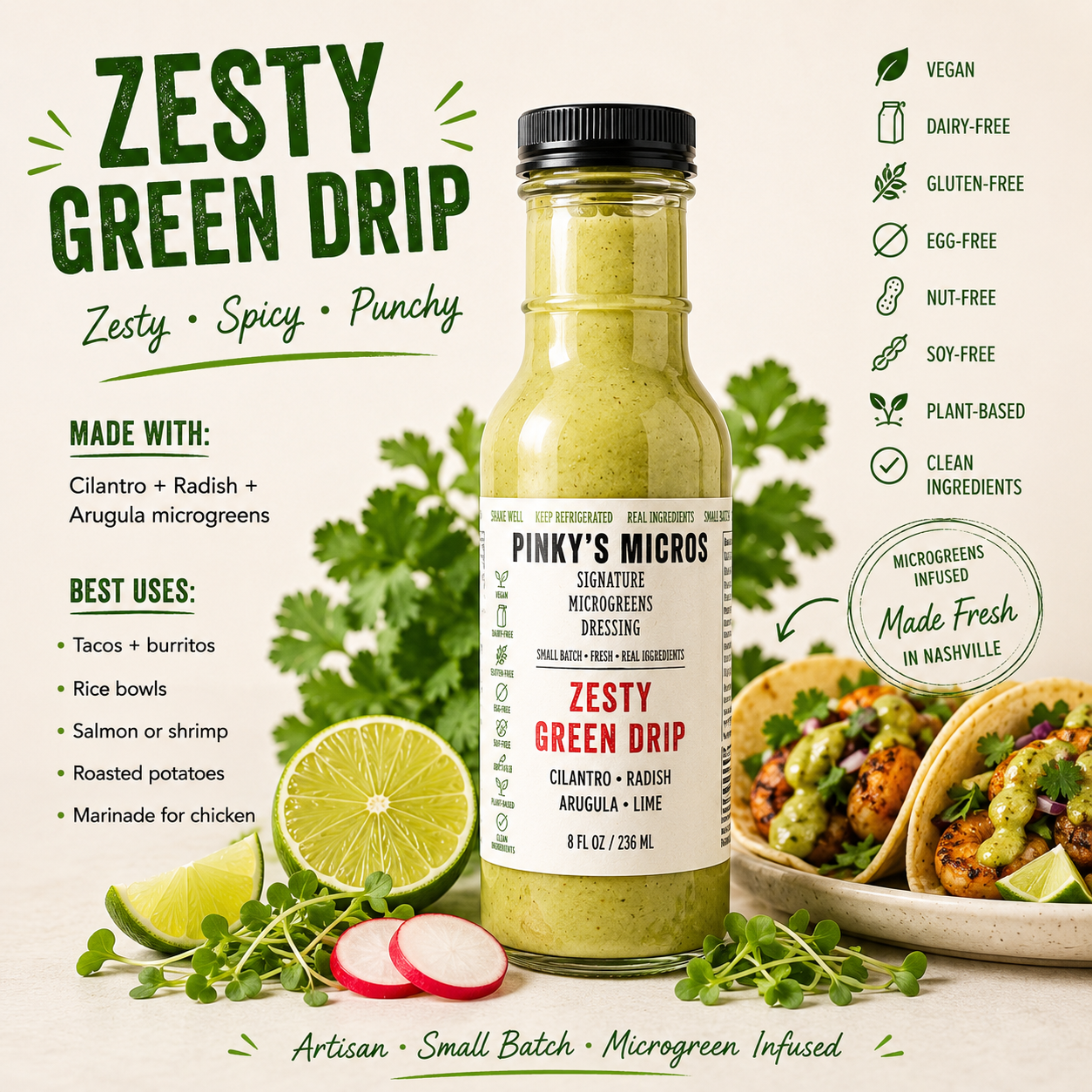 ZESTY GREEN DRIP Dressing